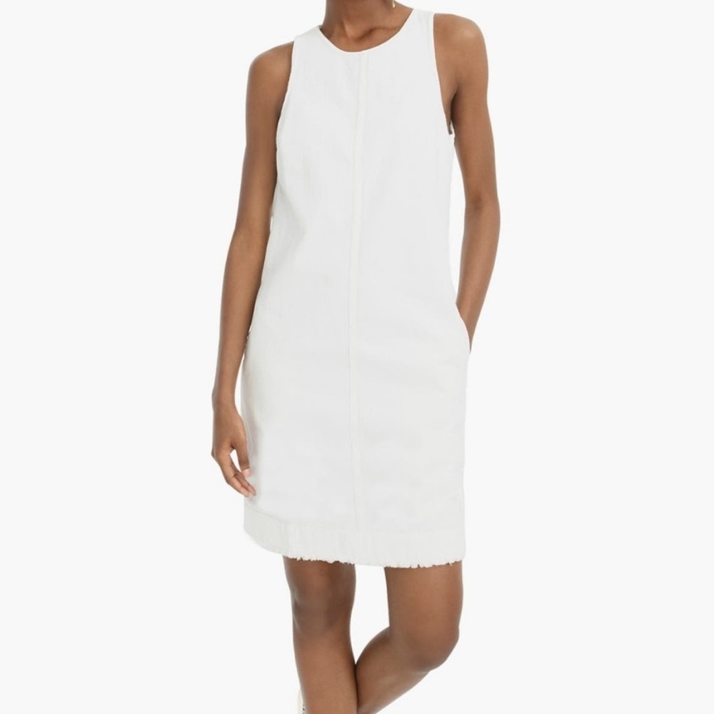 J. Crew White Denim Sleeveless Shift Dress